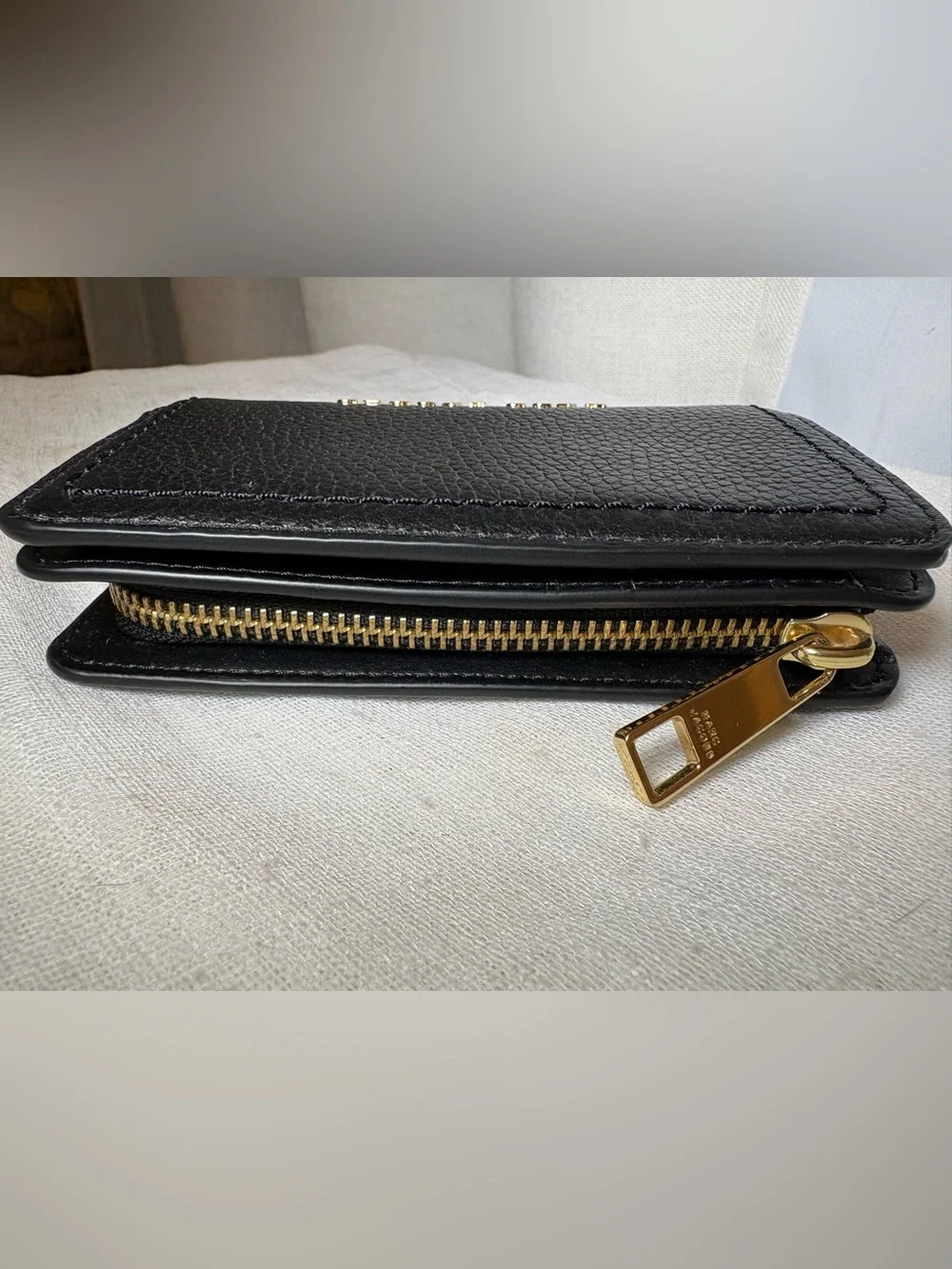 Marc Jacobs Black Pebbled Leather Hobo Shoulder Bag + Matching Wallet Gold Hardw